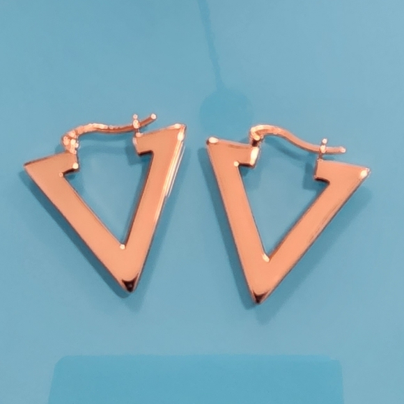 NWT SAVVY CIE JEWELS- Silver 18K Rose Gold Plated Sterling Silver Drop Earrings - Picture 5 of 10